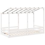 Casa si Gradina - Mobilier - Paturi si accesorii - Paturi - Acoperis pat de copii, alb, 100x200 cm, lemn masiv de pin - Infinity.ro