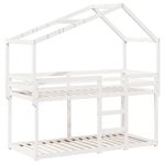 Casa si Gradina - Mobilier - Paturi si accesorii - Paturi - Pat supraetajat cu acoperis, alb, 90x190 cm, lemn masiv de pin - Infinity.ro