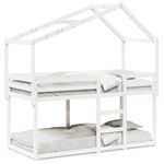 Casa si Gradina - Mobilier - Paturi si accesorii - Paturi - Pat supraetajat cu acoperis, alb, 90x190 cm, lemn masiv de pin - Infinity.ro
