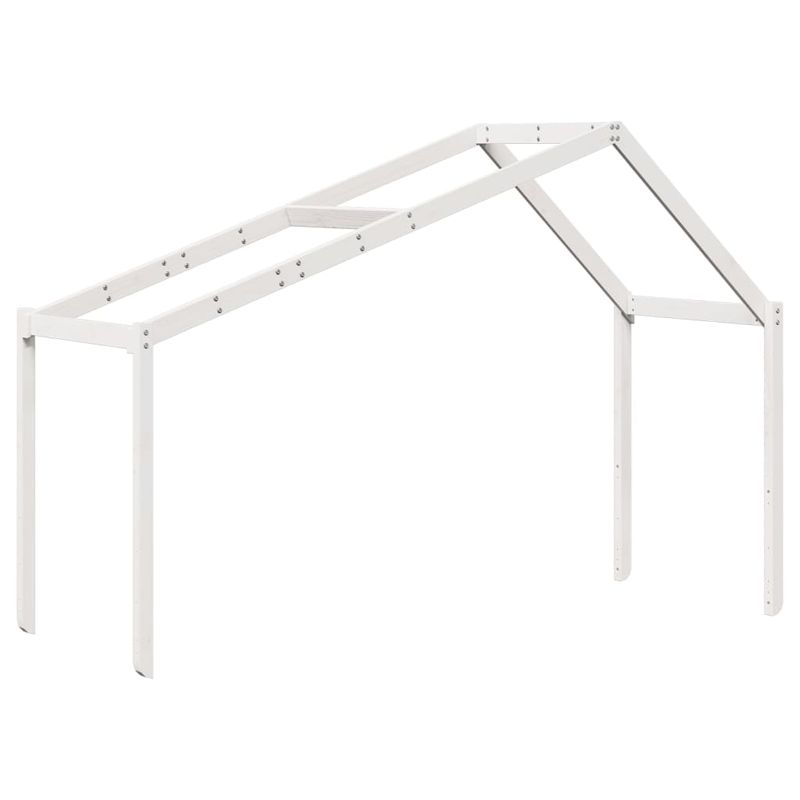 Casa si Gradina - Mobilier - Paturi si accesorii - Paturi - Pat supraetajat cu acoperis, alb, 90x190 cm, lemn masiv de pin - Infinity.ro