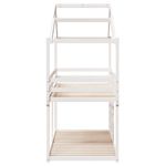 Casa si Gradina - Mobilier - Paturi si accesorii - Paturi - Pat supraetajat cu acoperis, alb, 90x190 cm, lemn masiv de pin - Infinity.ro
