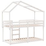 Casa si Gradina - Mobilier - Paturi si accesorii - Paturi - Pat supraetajat cu acoperis, alb, 90x190 cm, lemn masiv de pin - Infinity.ro