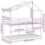 Casa si Gradina - Mobilier - Paturi si accesorii - Paturi - Pat supraetajat cu acoperis, alb, 90x190 cm, lemn masiv de pin - Infinity.ro