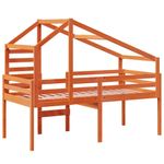 Casa si Gradina - Mobilier - Paturi si accesorii - Paturi - Pat inalt cu acoperis, maro ceruit, 75x190 cm, lemn masiv pin - Infinity.ro