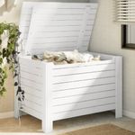 Casa si Gradina - Mobilier - Organizare si depozitare - Cutii depozitare - Cutie depozitare capac "RANA", alb, 100x49x54cm, lemn masiv pin, model dungi orizontale - Infinity.ro