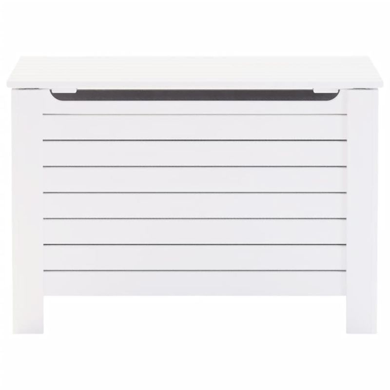 Casa si Gradina - Mobilier - Organizare si depozitare - Cutii depozitare - Cutie depozitare capac "RANA", alb, 100x49x54cm, lemn masiv pin, model dungi orizontale - Infinity.ro