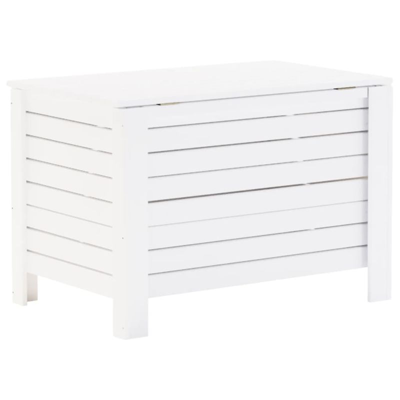 Casa si Gradina - Mobilier - Organizare si depozitare - Cutii depozitare - Cutie depozitare capac "RANA", alb, 100x49x54cm, lemn masiv pin, model dungi orizontale - Infinity.ro