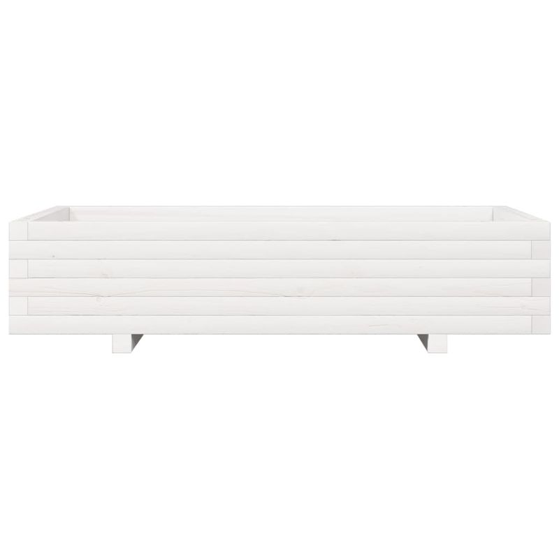 Casa si Gradina - Gradinarit si plante - Plante si ghivece - Ghivece si suporturi - Jardiniera de gradina, alb, 110x60x26,5 cm, lemn masiv de pin - Infinity.ro