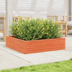 Casa si Gradina - Gradinarit si plante - Plante si ghivece - Ghivece si suporturi - Jardiniera de gradina, maro ceruit, 90x90x23 cm, lemn masiv pin - Infinity.ro