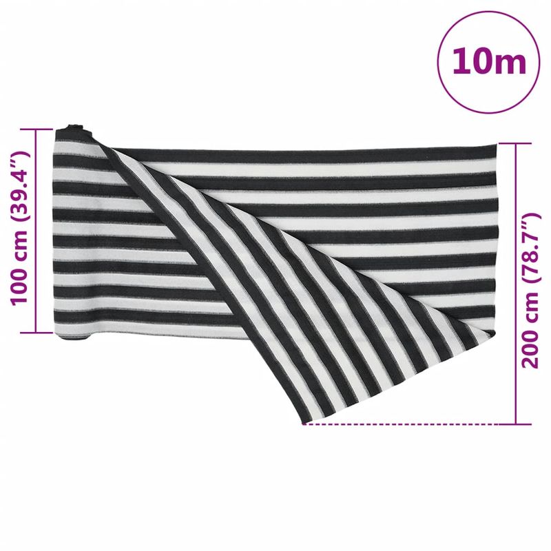 Casa si Gradina - Gradina si terasa - Umbrele si pavilioane - Umbrele - Plasa protectie intimitate, antracit/alb, 2x10 m, HDPE, 75 g/m² - Infinity.ro