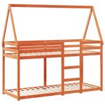 Casa si Gradina - Mobilier - Paturi si accesorii - Paturi - Pat supraetajat cu acoperis maro ceruit 80x200cm lemn masiv pin - Infinity.ro