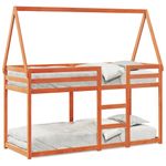 Casa si Gradina - Mobilier - Paturi si accesorii - Paturi - Pat supraetajat cu acoperis maro ceruit 80x200cm lemn masiv pin - Infinity.ro