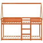 Casa si Gradina - Mobilier - Paturi si accesorii - Paturi - Pat supraetajat cu acoperis maro ceruit 80x200cm lemn masiv pin - Infinity.ro