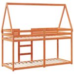 Casa si Gradina - Mobilier - Paturi si accesorii - Paturi - Pat supraetajat cu acoperis maro ceruit 80x200cm lemn masiv pin - Infinity.ro
