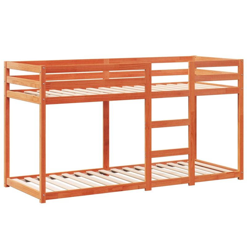 Casa si Gradina - Mobilier - Paturi si accesorii - Paturi - Pat supraetajat cu acoperis maro ceruit 80x200cm lemn masiv pin - Infinity.ro