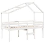 Casa si Gradina - Mobilier - Paturi si accesorii - Paturi - Pat inalt cu acoperis, alb, 75x190 cm, lemn masiv de pin - Infinity.ro