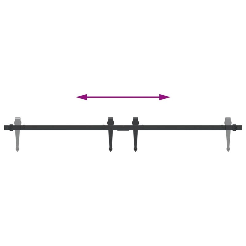 Casa si Gradina - Constructii - Scule de mana si unelte - Accesorii scule de mana - Set glisare usa mini pentru dulap, negru, otel carbon, 122 cm - Infinity.ro