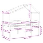 Casa si Gradina - Mobilier - Paturi si accesorii - Paturi - Pat inalt cu acoperis, alb, 75x190 cm, lemn masiv de pin - Infinity.ro