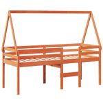 Casa si Gradina - Mobilier - Paturi si accesorii - Paturi - Pat inalt cu acoperis, maro ceruit, 80x200 cm, lemn masiv pin - Infinity.ro