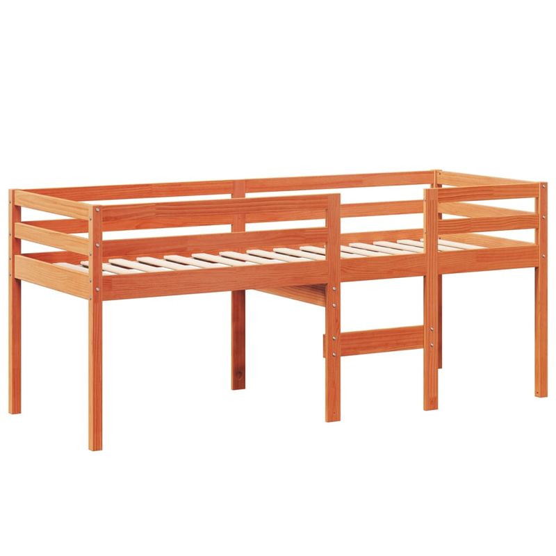 Casa si Gradina - Mobilier - Paturi si accesorii - Paturi - Pat inalt cu acoperis, maro ceruit, 80x200 cm, lemn masiv pin - Infinity.ro