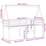 Casa si Gradina - Mobilier - Paturi si accesorii - Paturi - Pat inalt cu acoperis, maro ceruit, 80x200 cm, lemn masiv pin - Infinity.ro