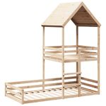 Casa si Gradina - Mobilier - Paturi si accesorii - Paturi - Pat supraetajat cu acoperis, alb, 80x200 cm, lemn masiv de pin - Infinity.ro