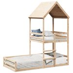 Casa si Gradina - Mobilier - Paturi si accesorii - Paturi - Pat supraetajat cu acoperis, alb, 80x200 cm, lemn masiv de pin - Infinity.ro