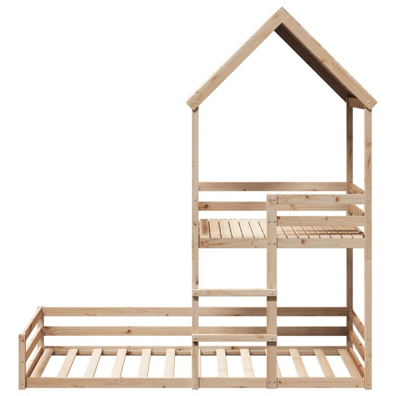 Casa si Gradina - Mobilier - Paturi si accesorii - Paturi - Pat supraetajat cu acoperis, alb, 80x200 cm, lemn masiv de pin - Infinity.ro