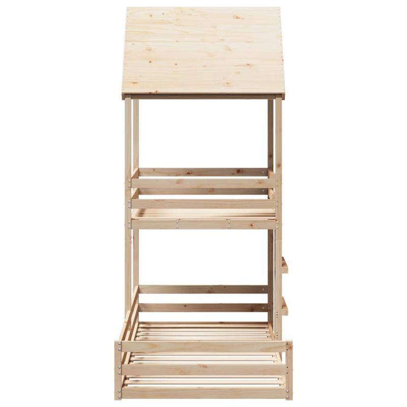Casa si Gradina - Mobilier - Paturi si accesorii - Paturi - Pat supraetajat cu acoperis, alb, 80x200 cm, lemn masiv de pin - Infinity.ro