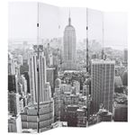 Casa si Gradina - Decoratiuni - Pereti despartitori si paravane - Paravan camera pliabil, 200x170 cm, New York pe zi, alb/negru - Infinity.ro