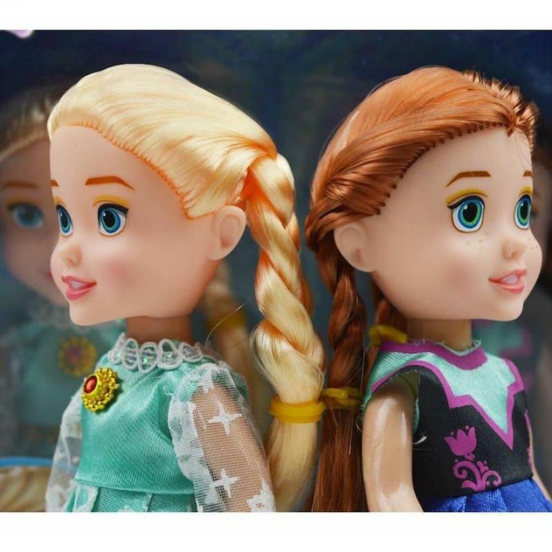 Jucarii, Copii si Bebe - Jucarii si jocuri - Papusi si accesorii - Papusi - Set 2 papusi Ana, Elsa SI Olaf, 15 cm, 3 ani +, multicolor - Infinity.ro