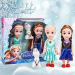 Jucarii, Copii si Bebe - Jucarii si jocuri - Papusi si accesorii - Papusi - Set 2 papusi Ana, Elsa SI Olaf, 15 cm, 3 ani +, multicolor - Infinity.ro