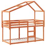 Casa si Gradina - Mobilier - Paturi si accesorii - Paturi - Pat supraetajat cu acoperis maro ceruit 80x200cm lemn masiv pin - Infinity.ro