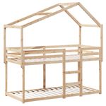Casa si Gradina - Mobilier - Paturi si accesorii - Paturi - Pat supraetajat cu acoperis, alb, 80x200 cm, lemn masiv de pin - Infinity.ro