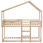 Casa si Gradina - Mobilier - Paturi si accesorii - Paturi - Pat supraetajat cu acoperis, alb, 80x200 cm, lemn masiv de pin - Infinity.ro