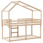 Casa si Gradina - Mobilier - Paturi si accesorii - Paturi - Pat supraetajat cu acoperis, alb, 80x200 cm, lemn masiv de pin - Infinity.ro
