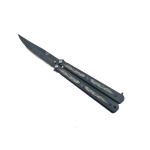 Sport si Outdoor - Camping - Cutite, bricege si accesorii - Cutite si bricege - Cutit Fluture cu Tais, Model Flacara, 21 cm, Negru - Infinity.ro