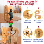 Casa si Gradina - Mobilier - Mobilier copii - Mobilier camera copiilor - Turn de invatare 4in1 pentru copii Bear, Pikler Learning Tower, Multifunctional, cu tabla de desen, +12 luni - Infinity.ro