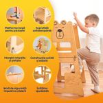 Casa si Gradina - Mobilier - Mobilier copii - Mobilier camera copiilor - Turn de invatare 4in1 pentru copii Bear, Pikler Learning Tower, Multifunctional, cu tabla de desen, +12 luni - Infinity.ro