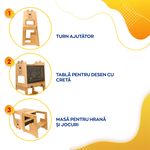 Casa si Gradina - Mobilier - Mobilier copii - Mobilier camera copiilor - Turn de invatare 4in1 pentru copii Bear, Pikler Learning Tower, Multifunctional, cu tabla de desen, +12 luni - Infinity.ro