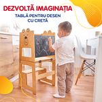 Casa si Gradina - Mobilier - Mobilier copii - Mobilier camera copiilor - Turn de invatare 4in1 pentru copii Bear, Pikler Learning Tower, Multifunctional, cu tabla de desen, +12 luni - Infinity.ro