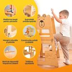 Casa si Gradina - Mobilier - Mobilier copii - Mobilier camera copiilor - Turn de invatare 4in1 pentru copii Bear, Pikler Learning Tower, Multifunctional, cu tabla de desen, +12 luni - Infinity.ro