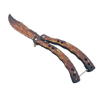 Sport si Outdoor - Camping - Cutite, bricege si accesorii - Cutite si bricege - Cutit Fluture Fara Tais Pentru Antrenament, Model Flacara, Curbat, 24 cm - Infinity.ro