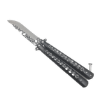 Sport si Outdoor - Camping - Cutite, bricege si accesorii - Cutite si bricege - Cutit Fluture, Model Cap de Mort, Cu Tais, Negru - Infinity.ro