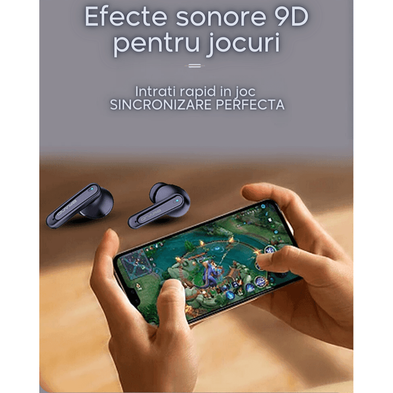 TV, Audio-Video si Foto - Portabile audio - Casti audio - Casti wireless in ear MAROVIO®, TWS, Bluetooth 5.3 + EDR+BLE+BR, ENC, CVC8.0, microfon HD, autonomie 48 ore - Infinity.ro