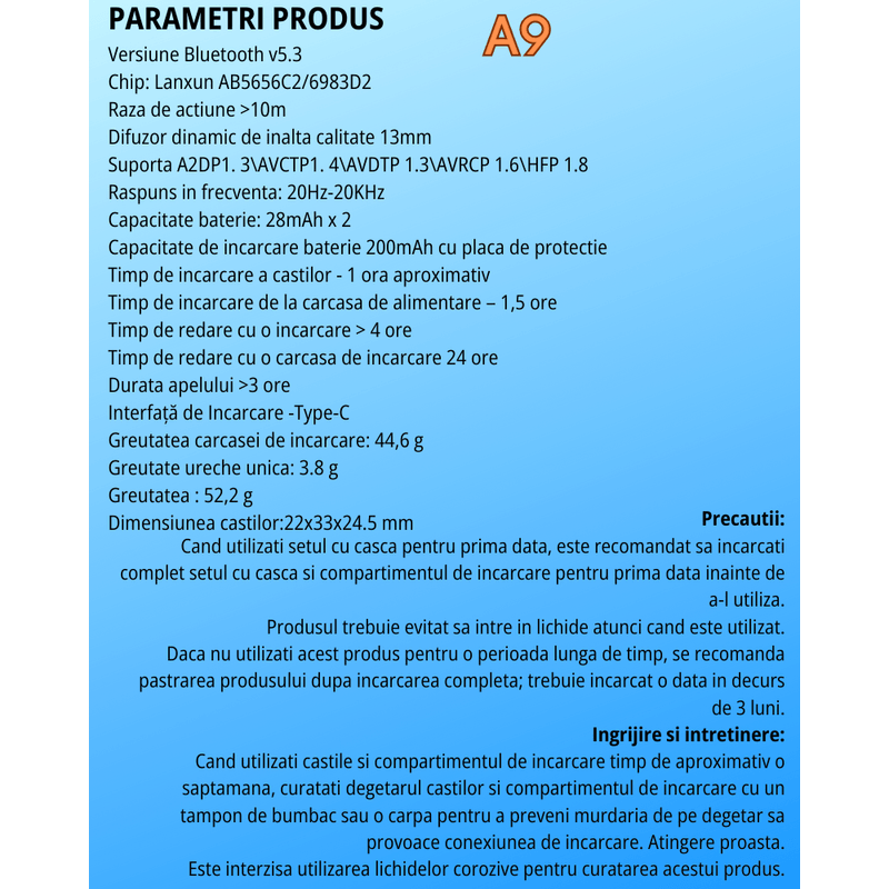 TV, Audio-Video si Foto - Portabile audio - Casti audio - Casti wireless in ear MAROVIO®, TWS, Bluetooth 5.3, microfon HD, asistent vocal, afisaj led, incarcare rapida - Infinity.ro