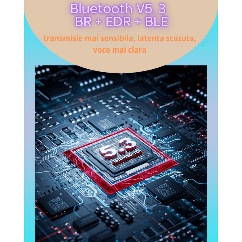 TV, Audio-Video si Foto - Portabile audio - Casti audio - Casti wireless in ear MAROVIO®, TWS, Bluetooth 5.3 + EDR+BLE+BR, ENC, CVC8.0, microfon HD, autonomie 48 ore - Infinity.ro