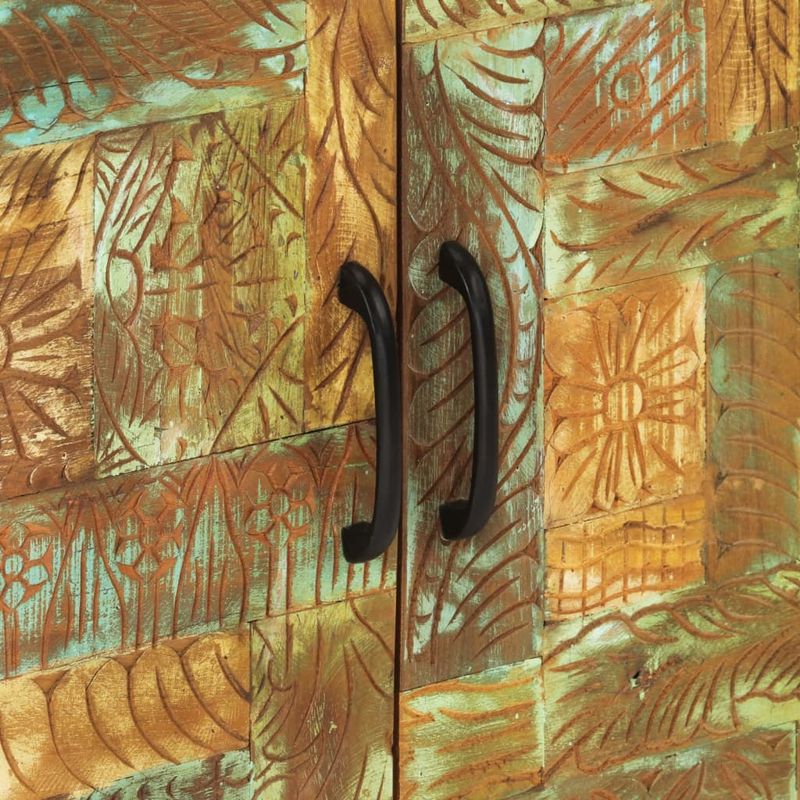 Casa si Gradina - Mobilier - Mese si birouri - Masute de cafea - Dulap sculptata manual, 55x30x75 cm, lemn masiv recuperat - Infinity.ro