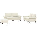Casa si Gradina - Mobilier - Seturi de mobilier - Seturi living - Set de canapele cu perne, 3 piese, crem, catifea - Infinity.ro