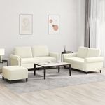 Casa si Gradina - Mobilier - Seturi de mobilier - Seturi living - Set de canapele cu perne, 3 piese, crem, catifea - Infinity.ro